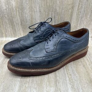 Men's Blue Leather Oxfords